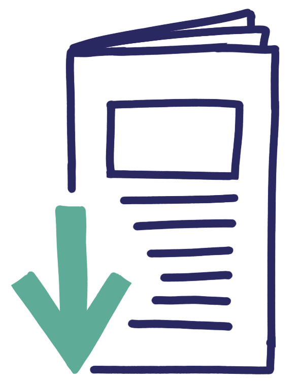 Zeichnung einer Broschüre